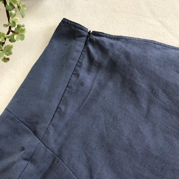 Emporio Armani Asymmetrical Mini Skirt Linen Blue - Picture 9 of 15